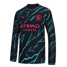 Jalkapallo Pelipaidat/Peliasut Manchester City Kolmaspelipaita 2023-24 Pitkähihainen